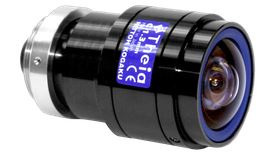 "1.3mm ultra wide, low distortion, 5 MPX, Day only lens, <= 1/ 2.5” format; Manual iris, C "